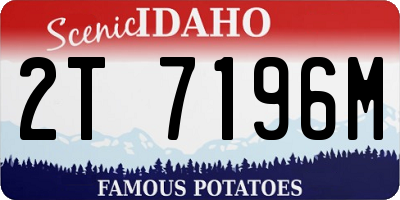 ID license plate 2T7196M