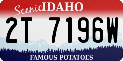 ID license plate 2T7196W