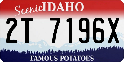ID license plate 2T7196X