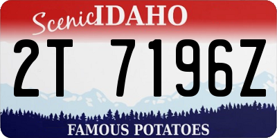 ID license plate 2T7196Z