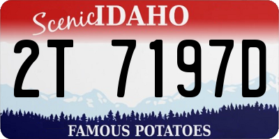 ID license plate 2T7197D