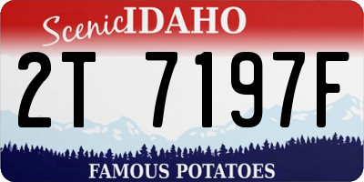 ID license plate 2T7197F