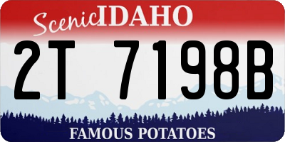 ID license plate 2T7198B