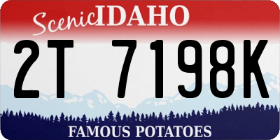 ID license plate 2T7198K