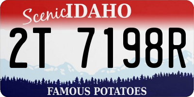 ID license plate 2T7198R