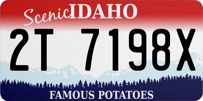 ID license plate 2T7198X