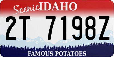 ID license plate 2T7198Z