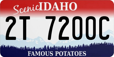 ID license plate 2T7200C