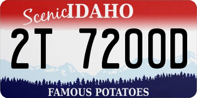 ID license plate 2T7200D