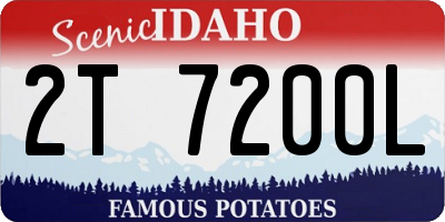 ID license plate 2T7200L