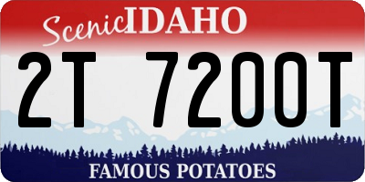 ID license plate 2T7200T