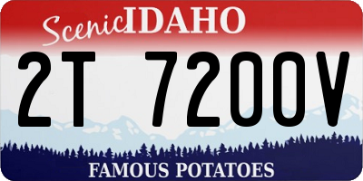ID license plate 2T7200V