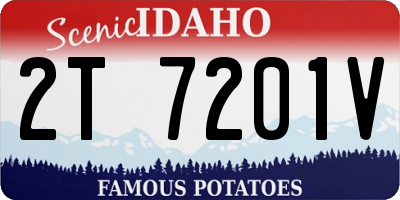 ID license plate 2T7201V
