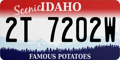 ID license plate 2T7202W
