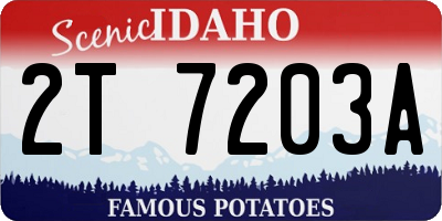 ID license plate 2T7203A
