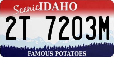 ID license plate 2T7203M