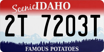 ID license plate 2T7203T