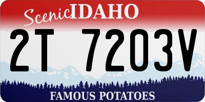 ID license plate 2T7203V