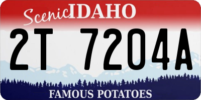 ID license plate 2T7204A
