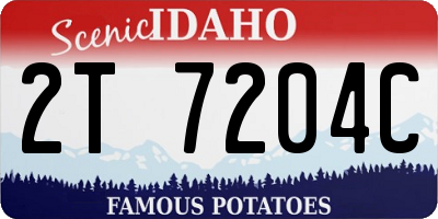 ID license plate 2T7204C