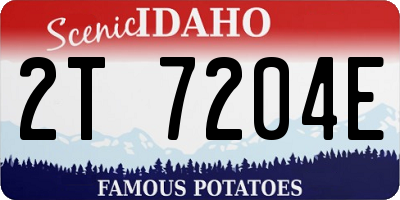 ID license plate 2T7204E