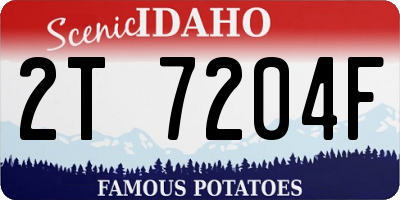 ID license plate 2T7204F