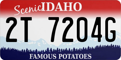 ID license plate 2T7204G
