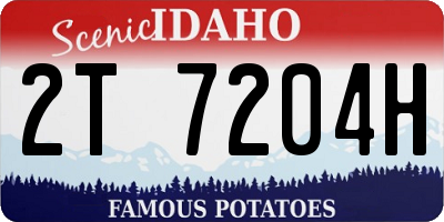 ID license plate 2T7204H