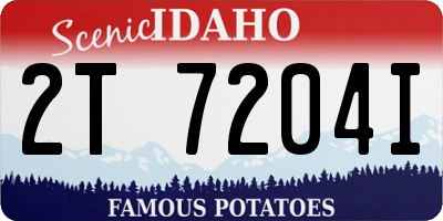 ID license plate 2T7204I