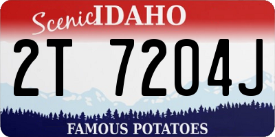 ID license plate 2T7204J