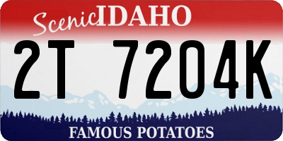 ID license plate 2T7204K