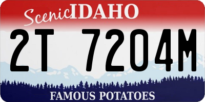 ID license plate 2T7204M