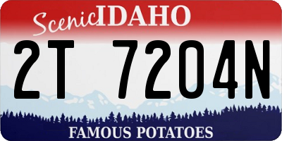 ID license plate 2T7204N