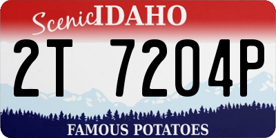 ID license plate 2T7204P