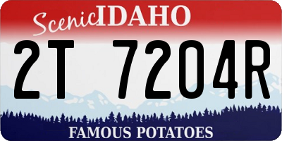 ID license plate 2T7204R