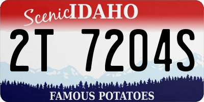 ID license plate 2T7204S