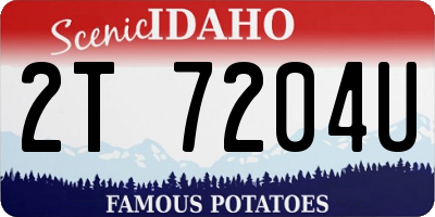 ID license plate 2T7204U