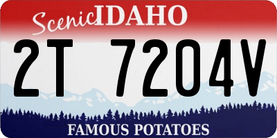 ID license plate 2T7204V