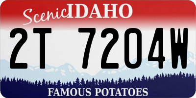 ID license plate 2T7204W
