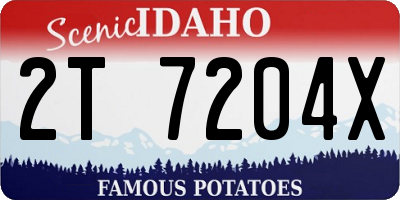 ID license plate 2T7204X