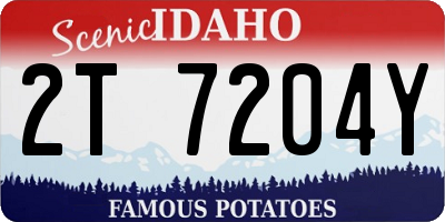 ID license plate 2T7204Y