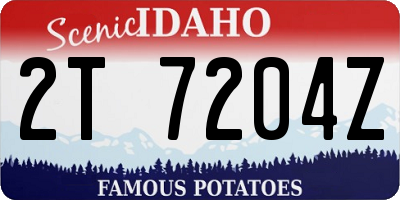 ID license plate 2T7204Z