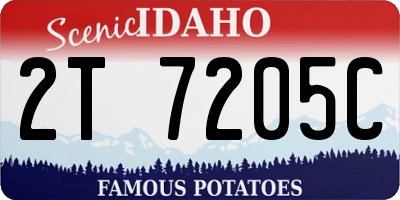 ID license plate 2T7205C