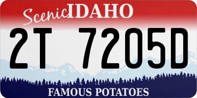 ID license plate 2T7205D