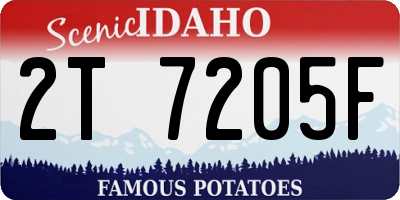 ID license plate 2T7205F