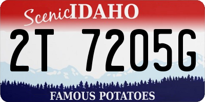 ID license plate 2T7205G