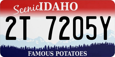 ID license plate 2T7205Y