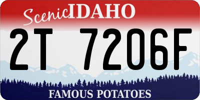 ID license plate 2T7206F