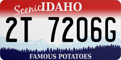 ID license plate 2T7206G