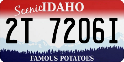ID license plate 2T7206I